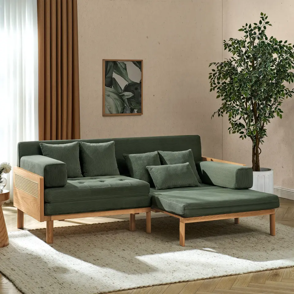 Lumi Kadife Kumaş Kanepe Yatak | 3-4 Kişilik