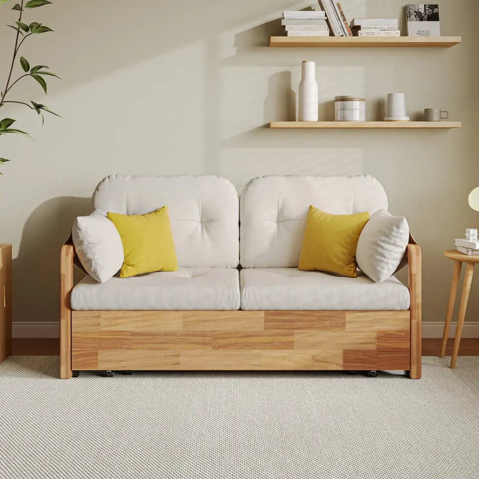 Bente Şönil 2 Kişilik Koltuk - Masif Ahşap & Karbon Çelik Çerçeve