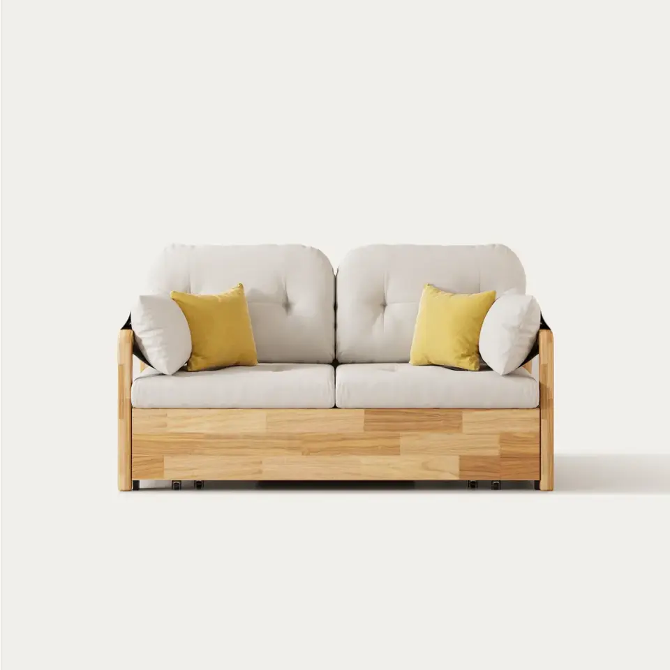 Bente Şönil 2 Kişilik Koltuk - Masif Ahşap & Karbon Çelik Çerçeve