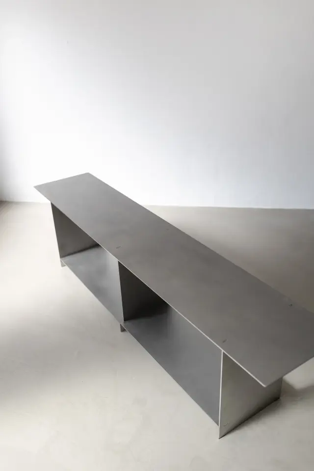 Venior Paslanmaz Çelik TV Ünitesi | 5mm Fırçalanmış Çelik