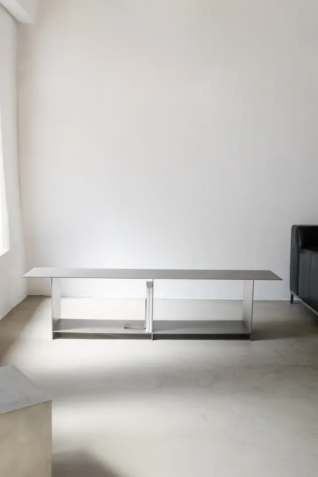 Venior Paslanmaz Çelik TV Ünitesi | 5mm Fırçalanmış Çelik