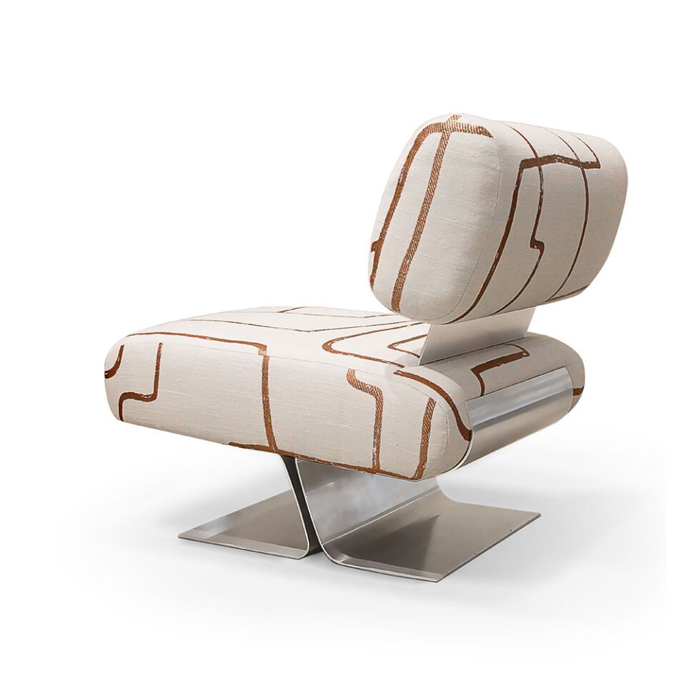 Eris Paslanmaz Çelik Ayaklı Berjer | Heykelsi Form ve Hafiflik İllüzyonu